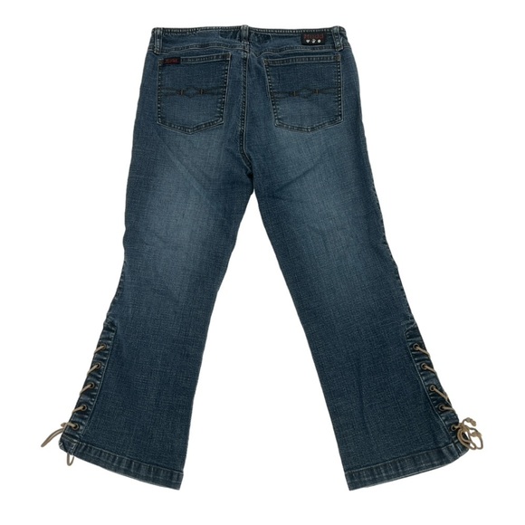 Mudd Yo! Crop Wide Leg Side Ankle Tie Jeans Size 9 Women’s - Picture 3 of 5